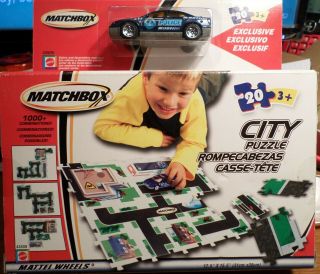 Mx - 18 Matchbox Exclusive 20 Piece Puzzle With Police Car Lqqk Read