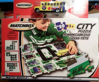 Mx - 18 Matchbox Exclusive 20 Piece Puzzle With School Bus Lqqk Read
