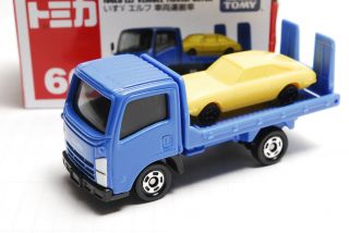Tomica No.  60 Isuzu Elf Vehicle Transpoter 1/ Scale Toy Car