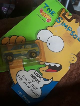 1:64 THE SIMPSONS HOT WHEELS 1990 BLUE FAMILY CAMPER/ PACKAGE 4