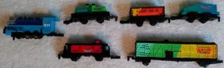 Micro Machines Power Sounds Steam Train Set Galoob Engine Track Cars 3