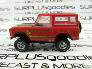 Greenlight 1:64 Scale Loose Classic Orange - Red Lifted 1977 Ford Bronco Off - Road