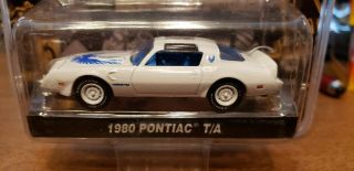 1980 Pontiac Firebird Trans Am Turbo 4.  9 T - Top White & Blue Greenlight 1/64