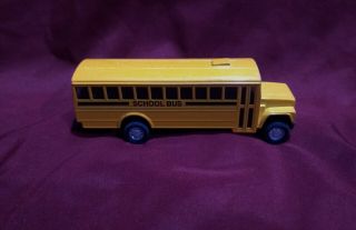 Toy Smith Diecast/small/mini Long Yellow School Bus - 5 " Model - Pull Back Action