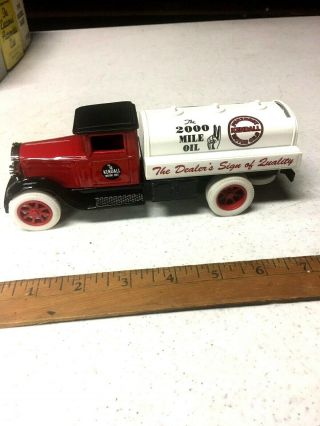 Kendall Motor Oil " 1931 Tanker,  Diecast Coin Bank Rare From 1992 Gb 4073 Usa