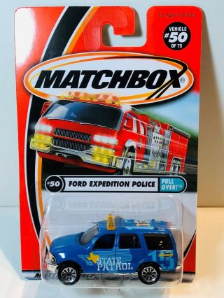Matchbox Mb50 Ford Expedition Police Blue Texas " State Patrol "