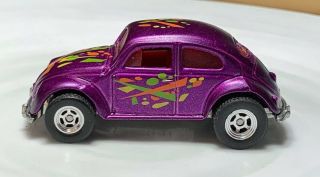 Hot Wheels Volkswagen Beetle Vw Bug Purple 1/64 Custom Wheel Swap Real Riders