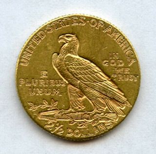 1914 - D INDIAN HEAD $2.  5 DOLLARS QUARTER EAGLE GOLD COIN CHOICE AU, . 2