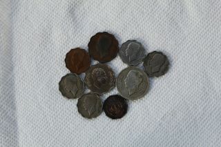 Iraq Coins,  9 Total,  1 Silver,  1 Fil,  4 Fils,  10 Fils,  50 Fils,  1938 - 59