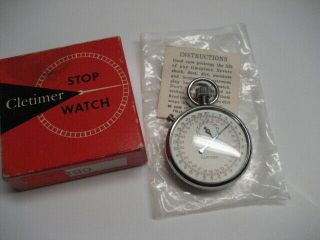 . Vintage Cletimer Stop Watch W/box Clebar Watch,  1950s