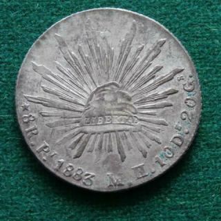 1883 Mexico Silver 8 Reales Mexican Pi Mh Radiant Cap Au