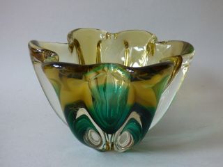 MURANO ITALIAN ART GLASS TOBACCIANA ASHTRAY FLOWER CLAM SHELL BOWL SWEET DISH 2