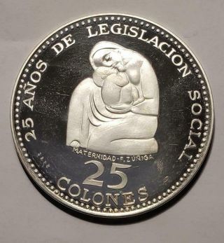 25th Anniversary Of Social Legislation 1970 Costa Rica Silver Proof