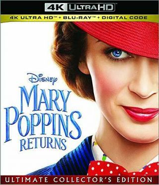Mary Poppins Returns (dvd,  4k Ultra Hd Blu - Ray/blu - Ray) With Slipcover