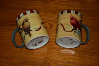 Set Of 2 Lenox Winter Greetings Cardinal Coffee Tea Mugs Cups