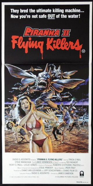 Piranha Ii Flying Killers Daybill Movie Poster Spawning Tricia O 