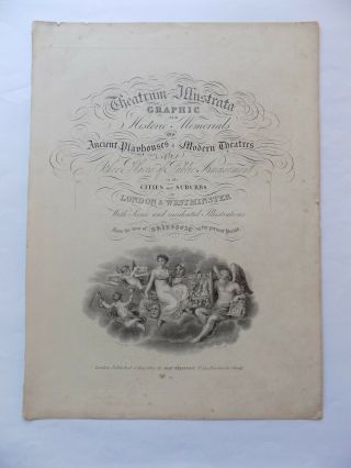 1825 Theatrum Illustrata Title Page Robert Wilkinson Theatre Plays Drama London