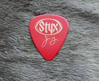 Styx Authentic Jy James Young Styx 2006 Tour Rare Red Guitar Pick Pic Styxworld