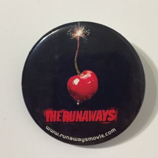The Runaways Movie Button Badge Pin Promo Only 2010 Cherry Bomb Joan Jett