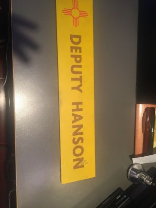 Roswell Wb Tv Series Cast Crew Set Prop " Deputy Hanson " Vintage Sign