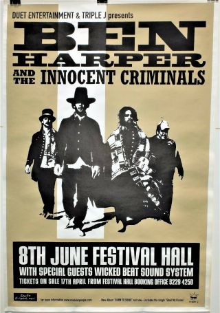 Ben Harper Rare Australia 2000 Tour Poster Big Billboard 1.  5mx1m Rock Alt Indie