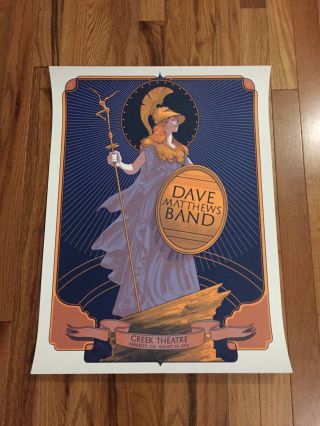 Rare Dave Matthews Band 8/30/16 Berkeley Ca Greek Theatre Poster