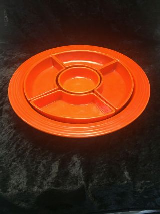 Vintage Fiesta Relish Tray - Radioactive Red - Homer Laughin Fiestaware