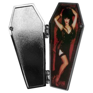 Elvira Open Coffin Vampire Mistress Dark Enamel Pin Horror Monster Movie Gift