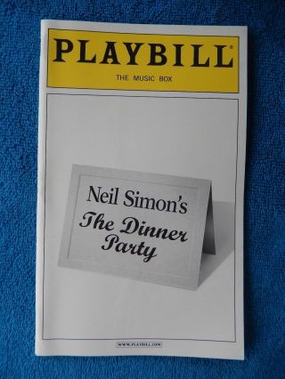 The Dinner Party - Music Box Theatre Playbill W/ticket - March 24th,  2001