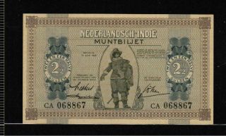 Netherlands Indies 2 1/2 Gulden 1940 Gem Unc - Scarce