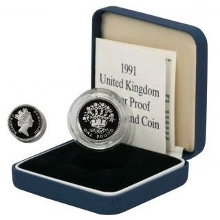 1991 Great Britain Silver Proof 1 Pound - Northern Ireland - Flax - Box