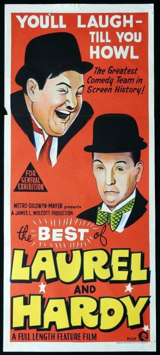 The Best Of Laurel And Hardy Daybill Movie Poster Hand Litho