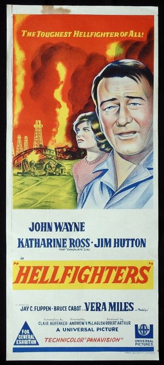 Hellfighters Daybill Movie Poster John Wayne Katharine Ross Red Adair