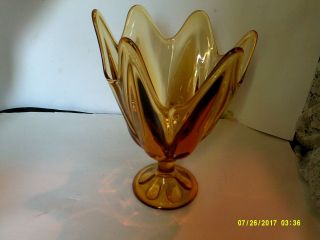 Vintage Retro Art Glass Vase Pale Orange 10 1/2 "
