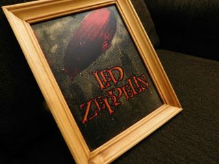 Vintage Led Zeppelin Glass Carnival Mirror 11 X 14 1 Of 2