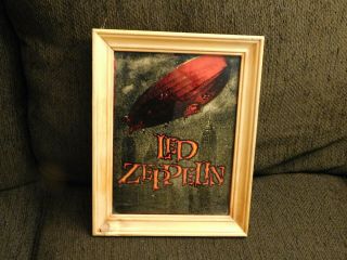 Vintage Led Zeppelin Glass Carnival Mirror 11 X 14 1 of 2 2