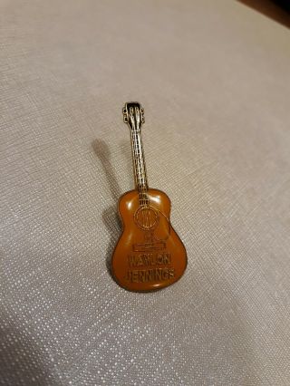 Vintage Waylon Jennings Enamel Guitar Pin