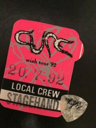 (( (the Cure)) ) Backstage Pass And Guitar Pick ( (rare))
