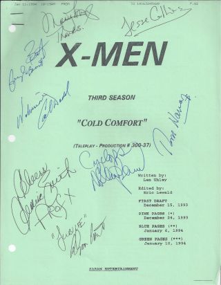 X - Men Cast - Signed Production Script From Fox Kids Network Animated Series