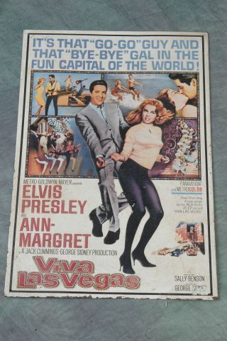 " Viva Las Vegas " Movie 17 " X 12 " Metal Poster,  Elvis Presley & Ann Margret 1994