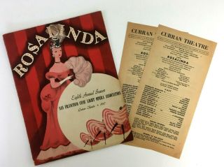 1947 Rosalinda Program Playbill Curran Theatre San Francisco Light Opera Manning