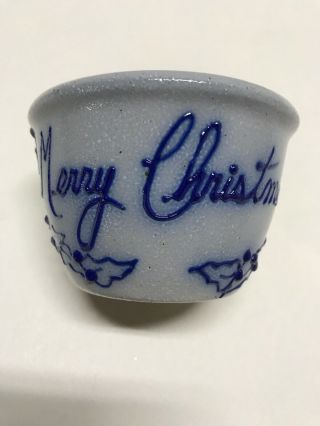 Adorable Vintage Salmon Falls Salt Glaze ”merry Christmas” Bowl Cir.  1993