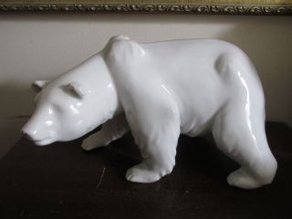 Kpm Berlin Germany Porcelain Figurine Large White Polar Bear