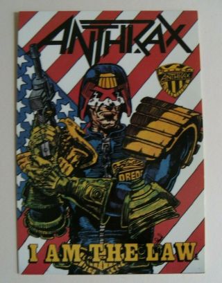 Anthrax I Am The Law Postcard Thrash Heavy Metal Judge Dredd 2000ad Rare