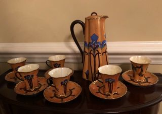 Vintage Haviland France Limoges Chocolate Pot,  6 Cups & Saucers Rare