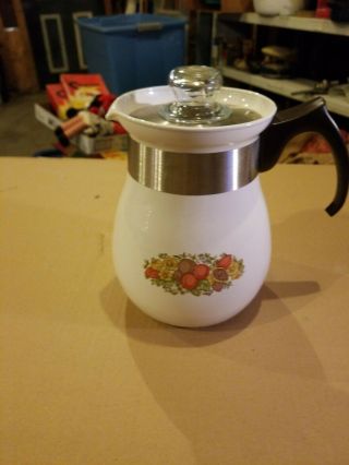 Corning Ware Percolator 6 Cup Stove Top Coffee Pot P - 166 Spice Of Life Euc