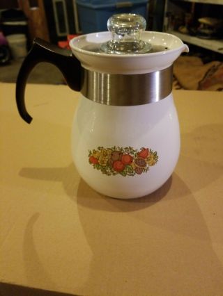 CORNING WARE Percolator 6 Cup Stove Top Coffee Pot P - 166 Spice of Life EUC 2