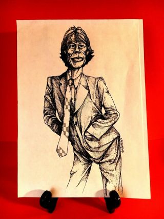 Rolling Stones Mick Jagger Scetch By K.  Rutherford 8” X 11” One Of A Kind