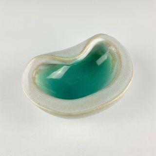 Russel Wright For Bauer Pottery Bowl,  Aqua And Mottled White