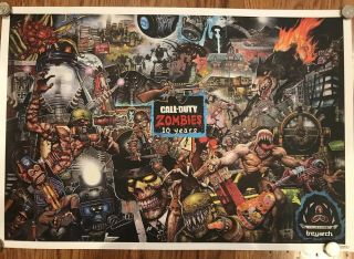 Call Of Duty 4 Zombies 10 Years Anniversary Poster Limited Edition Sdcc 2018